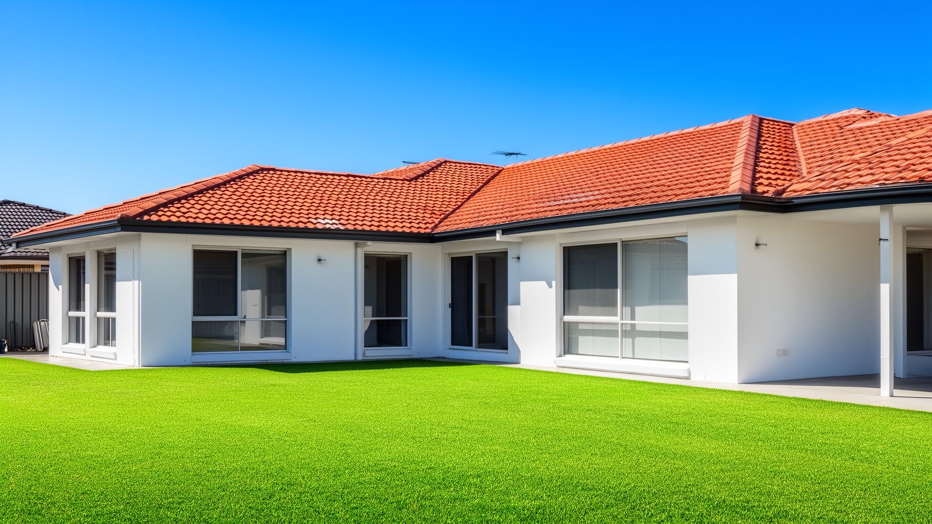 Freshly pressure-cleaned Australian home with sparkling roof and walls